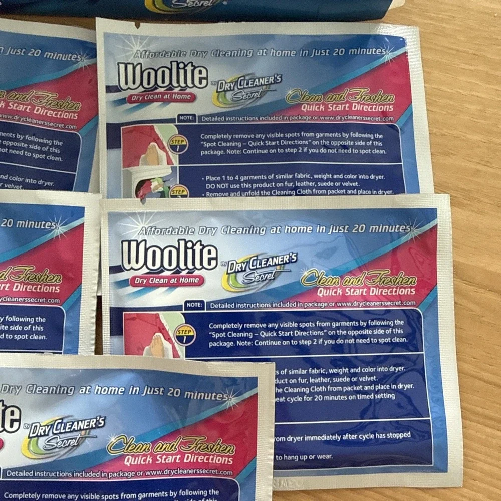 Woolite Dry Clean at Home Dry Cleaner's Secret 1 Open Box 5 Sheets Total